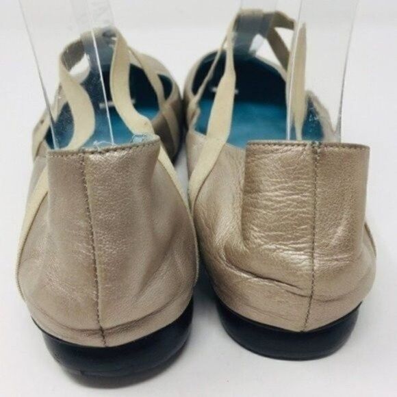 Thierry Rabotin womans ballet flats metallic gold leather 37.5 BoxK - Picture 3 of 5